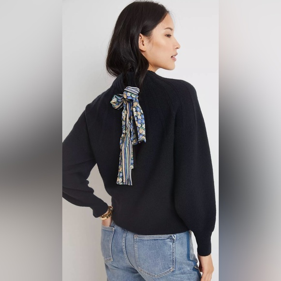 Anthropologie Liora Tie Back sweater in Black Size XS - Picture 5 of 14